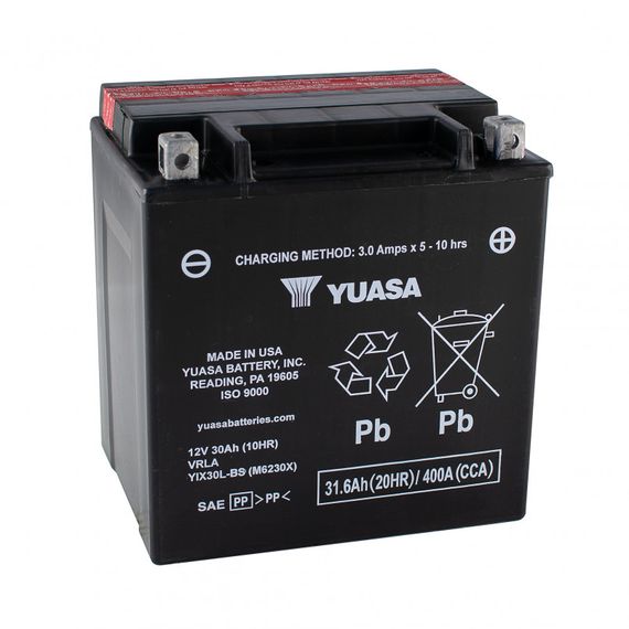 Аккумулятор МОТО Yuasa 12V 31.6Ah High Performance MF VRLA Battery AGM YIX30L-BS(сухозаряжений)