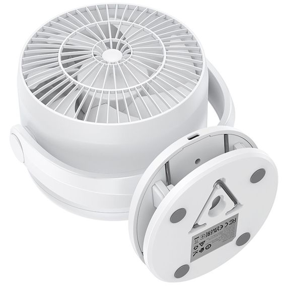 Портативний вентилятор Hoco HX608 handheld folding fan 3600 mAh White | Зображення 5