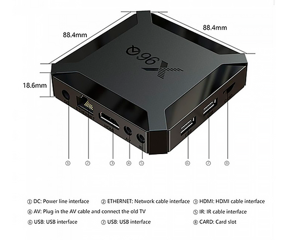 HD приставка Smart TV стационарный медиаплеер (смарт ТВ приставка) Vontar X96Q 1GB/8GB черный (X96Q-1-8_899) | Зображення 4