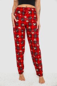 Штани жіночі домашні, колір червоний, 238R1101-2