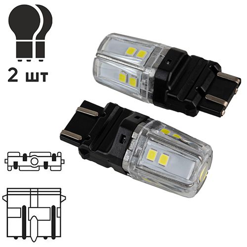 Лампа PULSO/габаритні/LED 3157/W2.5x16q/12SMD-2835/2контакта/9-36v/550/100lm/WHITE | Зображення 3