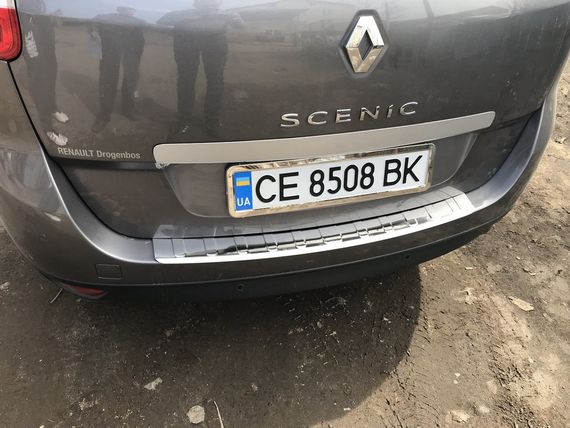 Накладка на задний бампер Carmos (Grand, нерж.) для Renault Scenic/Grand 2009-2016 гг | Зображення 1