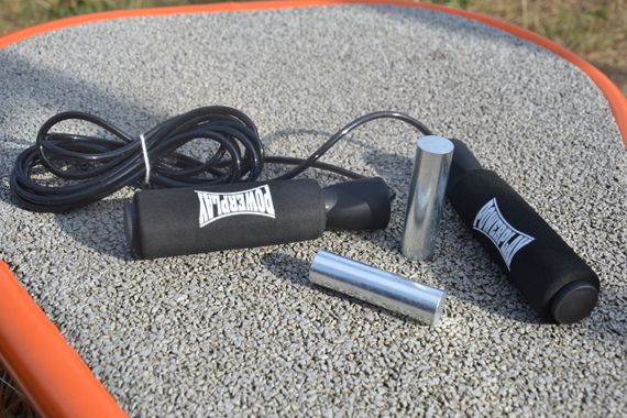 Скакалка швидкісна Паверплей 4211 X ROPE з обтяжувачами (120г*2) Чорна (3м.) | Зображення 8