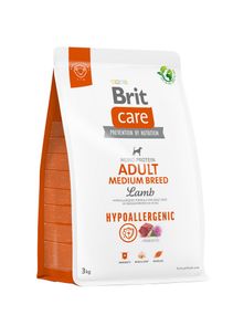 Корм Brit Care Adult Medium Breed Lamb Hypoallegic сухий для дорослих собак середніх порід з ягням 3 кг
