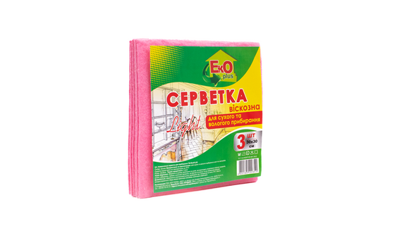 Салфетки вискозные 3шт. ТМ EKO+