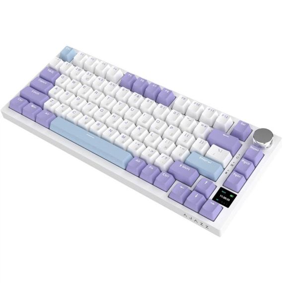 Клавіатура бездротова Ajazz Pro Flying Fish Switch Purple AK820PRO-FF-PWB біла з фіолетовим | Зображення 5