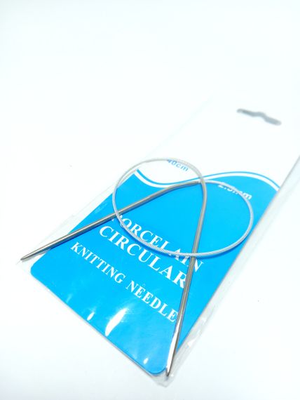 Спиці кругові 40см 2.5мм для ручного в'язання, полегшені, Porcelain circular