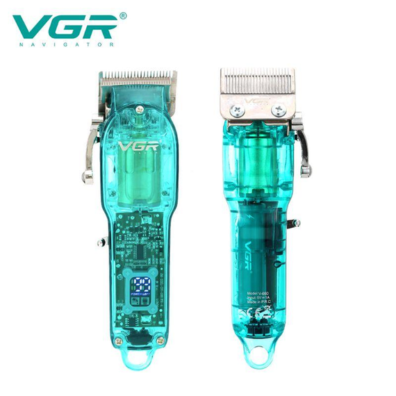 Професійна машинка для стрижки VGR Professional Clipper Transparent Green V-660 | Зображення 1