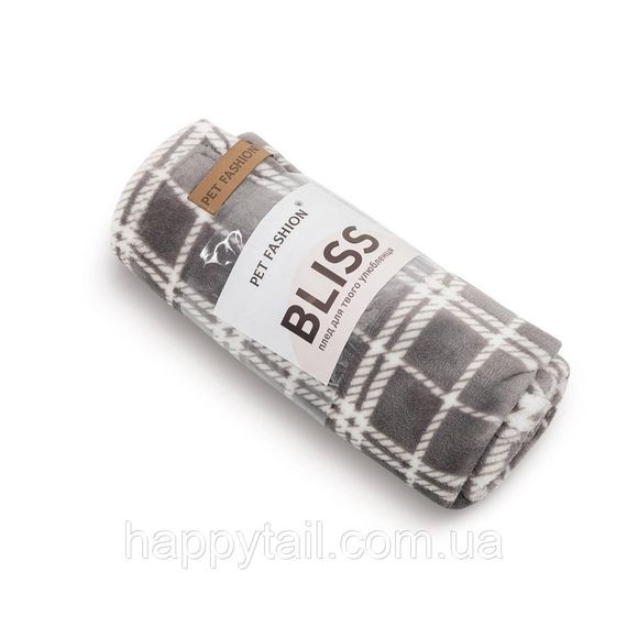 Плед для собак и котов Pet Fashion Bliss 2 (Блес), серый в клетку, 70,5х94 см | Зображення 1