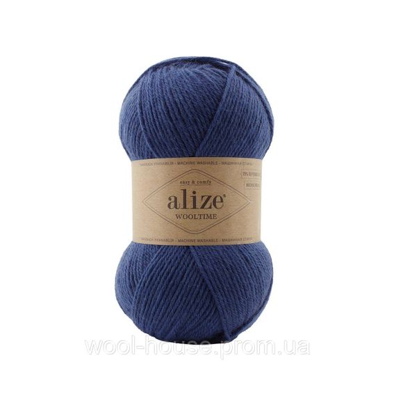 Шкарпеткова пряжа Alize Wooltime, синій 797