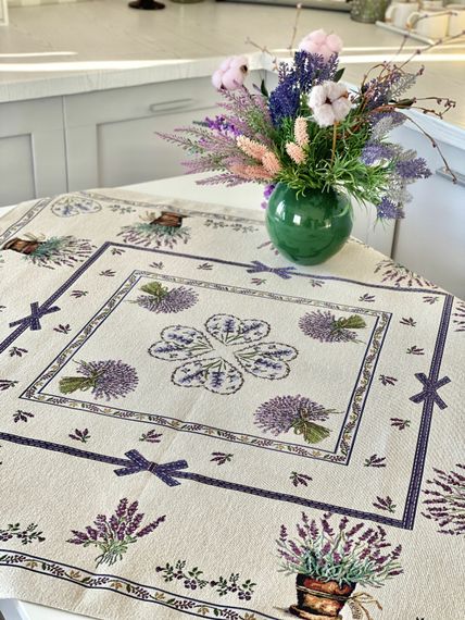 Скатертина гобеленова LILAC Limaso, 93x93, Квадратна, Повсякденний, Без люрексу, 60% поліестер, 24% бавовна, 16% акрил, Гобелен | Зображення 5