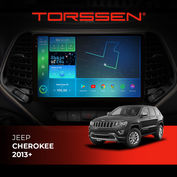Штатна магнітола Torssen 2K Jeep Cherokee 2013+ F10464 4G Carplay DSP