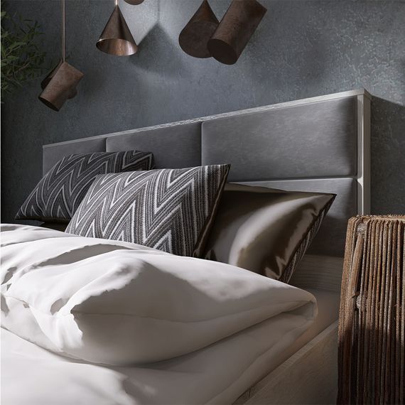 Ліжко двоспальне Еверест КЛ-1600 Лайт (ламельний каркас) 160х200 см Дуб Крафт білий | Зображення 1