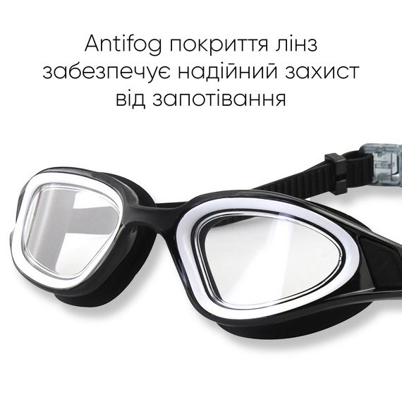 Окуляри для плавання Renvo Javari Уні Anti-fog Чорний OSFM (2SG300-01) | Зображення 5