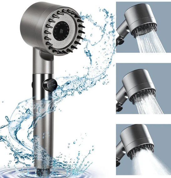 Інноваційна лійка для душу Massage filter shower ∙ Масажна насадка з силіконовими шипами ∙ 3 режими