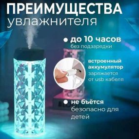 Увлажнитель воздуха с ночником Rose Lamp Humidifier Черный