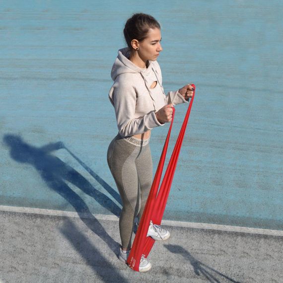 Стрічка-еспандер для спорту та реабілітації Power System PS-4122 Flat Stretch Band Level 2 Red (9-11кг.) | Зображення 6