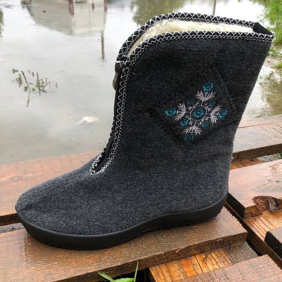 Жіночі чоботи 39р 25см. Хутряні, високі, утеплені, Теплі капці чуні, Суконні зимові бурки | Зображення 4