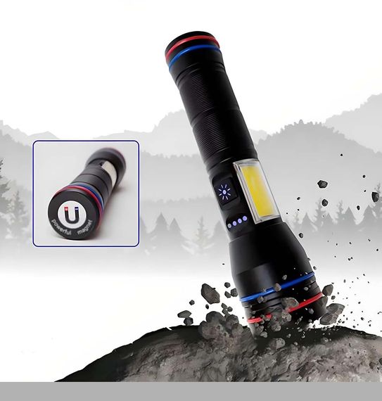 Ліхтарик PLD-231 White Laser LED XPRO з USB-зарядкою, 1х26650, Power Bank, магнітом, індикатором заряду та функцією зуму (47319-231_279)