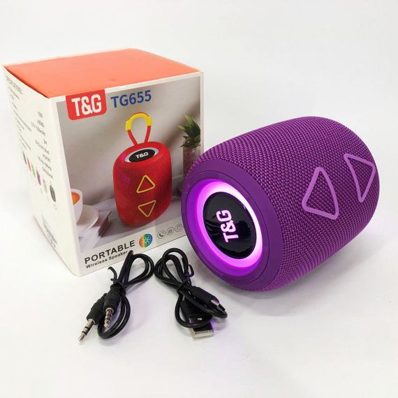 Портативна колонка TG655 5W з RGB підсвічуванням та ремінцем. IX-912 Колір: фіолетовий | Зображення 5
