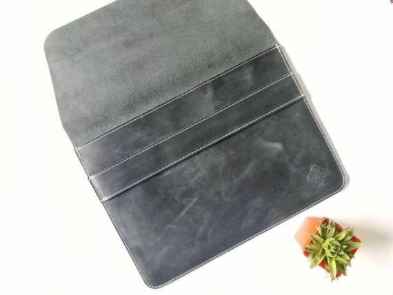 Шкіряний чохол Skin and Skin Ipad Sleeve 12.9 Сірий (LC04GG-12) | Зображення 2