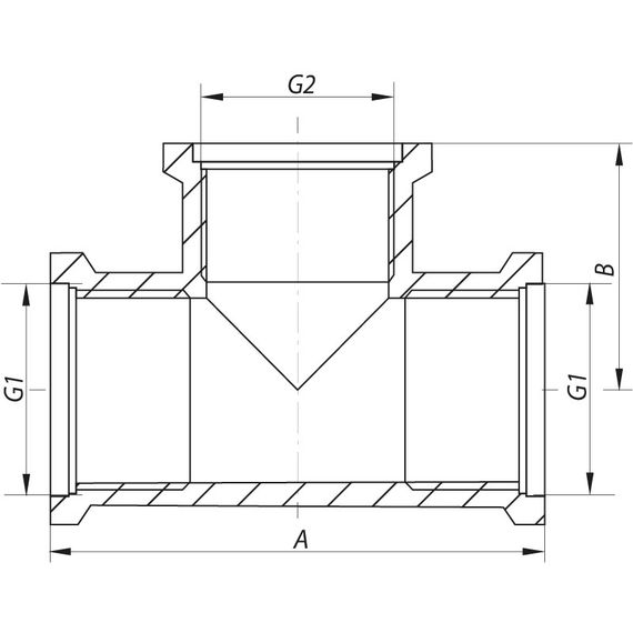 Трійник редукційний 3/4"х1/2"х3 / 4 "ВВВ Koer KF.T080608F (KF0063) | Зображення 1