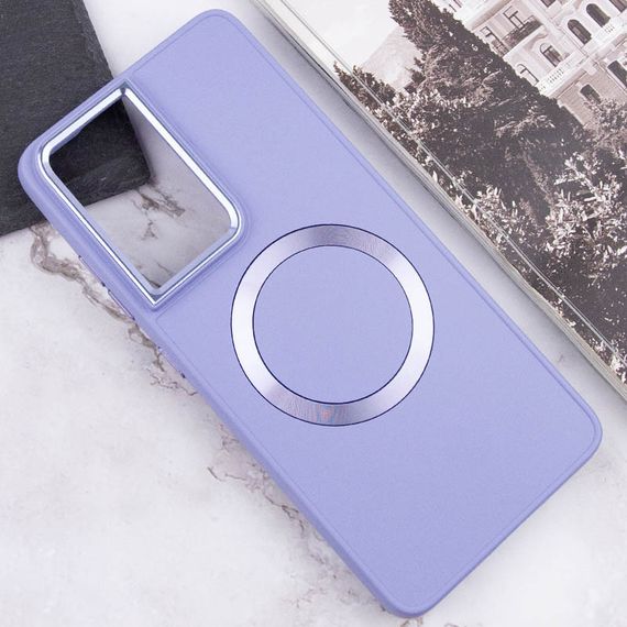 TPU чохол Bonbon Metal Style with MagSafe для Samsung Galaxy S22 Ultra Бузковий / Dasheen | Зображення 3