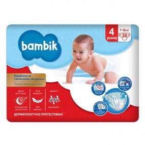 Підгузки для дітей Bambik Maxi 4 (7-18 кг) 36 шт