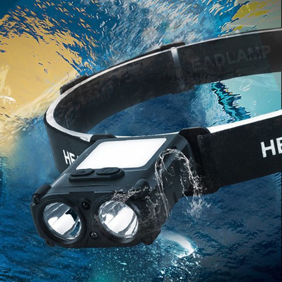 Ліхтар налобний SH-T808-2XPE-20SMD-white/red з OX-970 датчиком руху