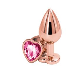 Анальна пробка NS Novelties Rear Assets - Rose Gold Heart - Medium - Pink Sex Aura