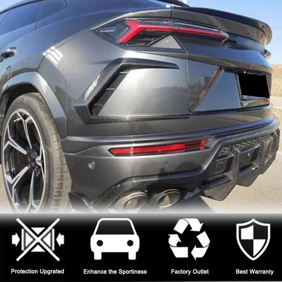 Накладки на задний бампер (Dry Carbon) для Lamborghini Urus 2018- гг | Зображення 2