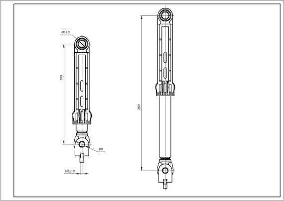 Амортизатор бака (2шт) для пральної машини 100N Indesit C00140744 (C00309597) | Зображення 1