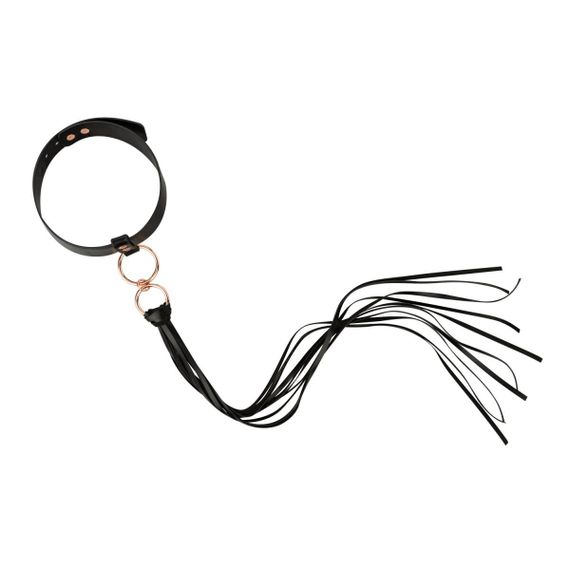 Нашийник с флогером Rosy Gold - Collar with Flogger - Black | Зображення 2