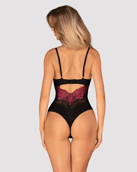 Боді Obsessive Rosenty Чорно-малинове XS/S | Зображення 1