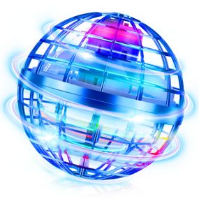 Летающий светящийся шар FLYING SPINNER, с USB, Синий / Игрушка бумеранг с подсветкой / Летающий мячик