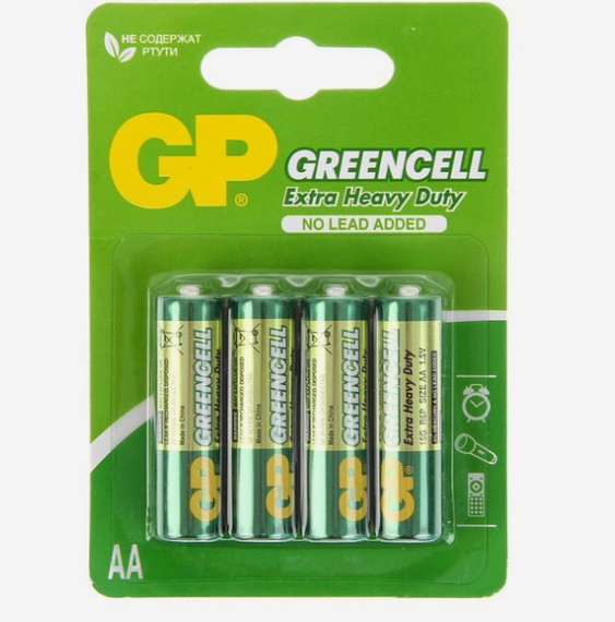 Батарейка сольова AA/R6 (бл-4шт) GP Greencell