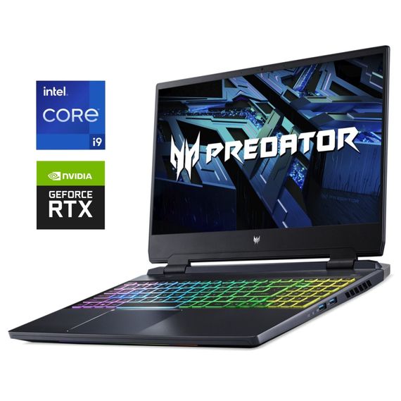 Игровой ноутбук Acer Predator Helios 300 PH315-55 / 15.6" (3840x2160) OLED / Intel Core i9-12900H (14 (20) ядер по 2.5 - 5.0 GHz) / 16 GB DDR5 / 1000 GB SSD M.2 / nVidia GeForce RTX 3080, 8 GB GDDR6, 256-bit / WebCam / Win 11 Home б/у
