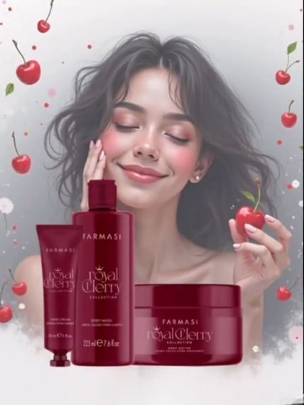 Набор "Королевская вишня" масло + гель для душа + крем для рук + пакет Farmasi | Зображення 2