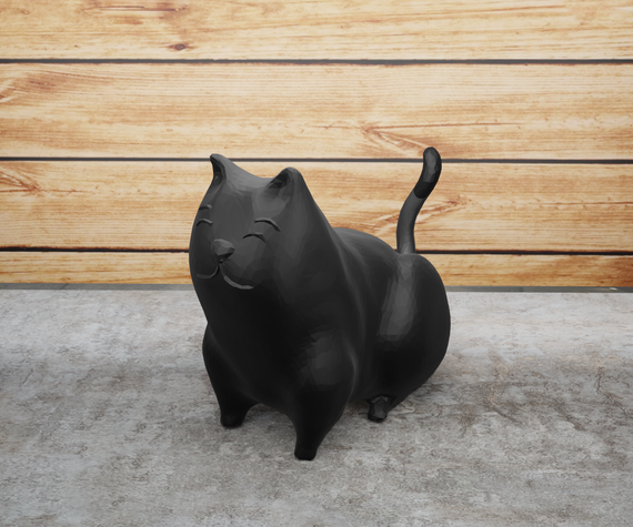 Статуэтка супер кот толстун Черный, 50