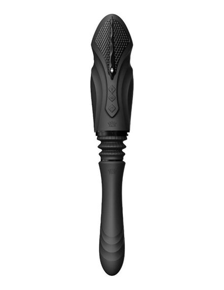 Компактна смарт секс-машина Zalo – Sesh Obsidian Black, 2 насадки, пульт ДК, кристал Swarovski | Зображення 4