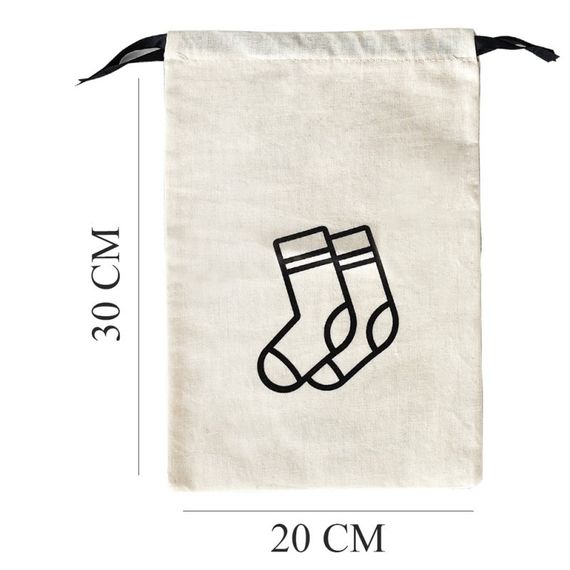 Мішок бавовняний для шкарпеток 20х30 см Socks (світлий) | Зображення 2