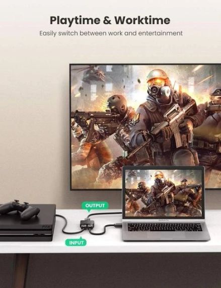 Сплиттер UGREEN 2в1 HDMI Switcher 4K@60Hz CM217 | Зображення 5