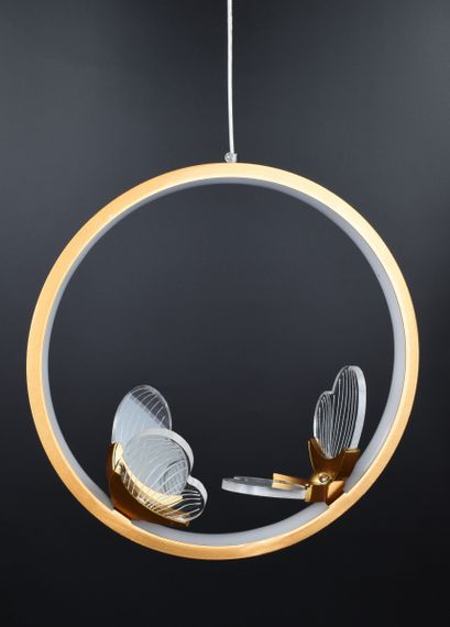 Люстра світлодіодна підвісна LED світильник для квартири на стелю лед 26471 Золото 35-200х25х10 см. | Зображення 3