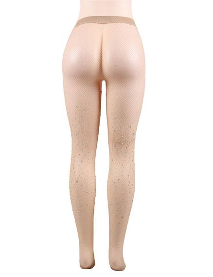 Колготки в сеточку со стразами Star Night телесного цвета XS-L sexstyle | Зображення 11