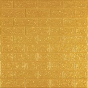 3D панель самоклеюча цегла Золота 700х770х3мм (011-3) SW-00000676
