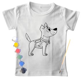 Дитячий набір для творчості Футболка Розмальовка "Пес патрон" біла 122