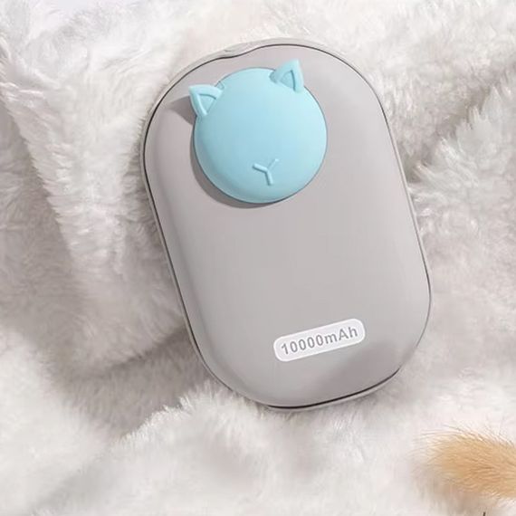 Портативний ЗП Power Bank GXZ-N705 2in1 з обігрівачем для рук 10000 mAh Gray / Cat | Зображення 2