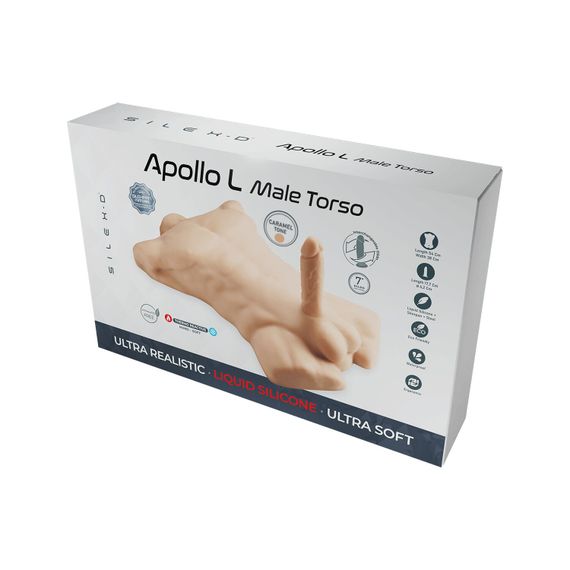 Торс з фалоімітатором на присосці SilexD Apollo L Male Torso Caramel | Зображення 6