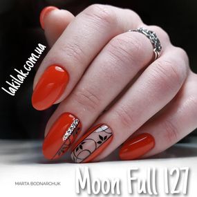 Гель-лак Moon Full №127 червоно-помаранчевий темний 8мл