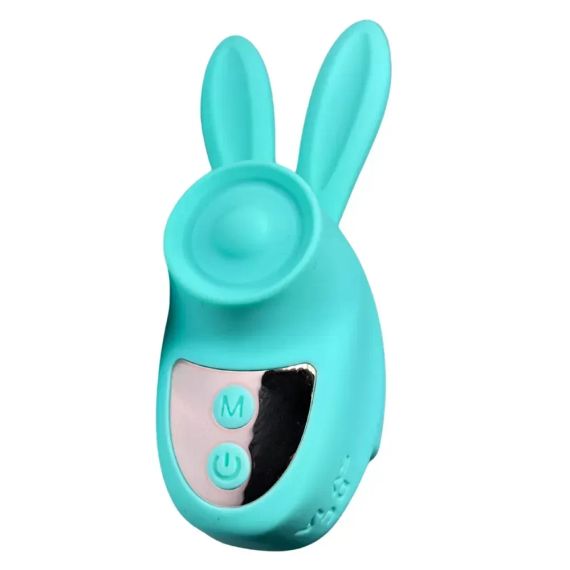 Вібростимулятор на палець Зайчик Passion Play, 12 режимів вібрації + 3 інтенсивності, бірюзовий Sex Aura